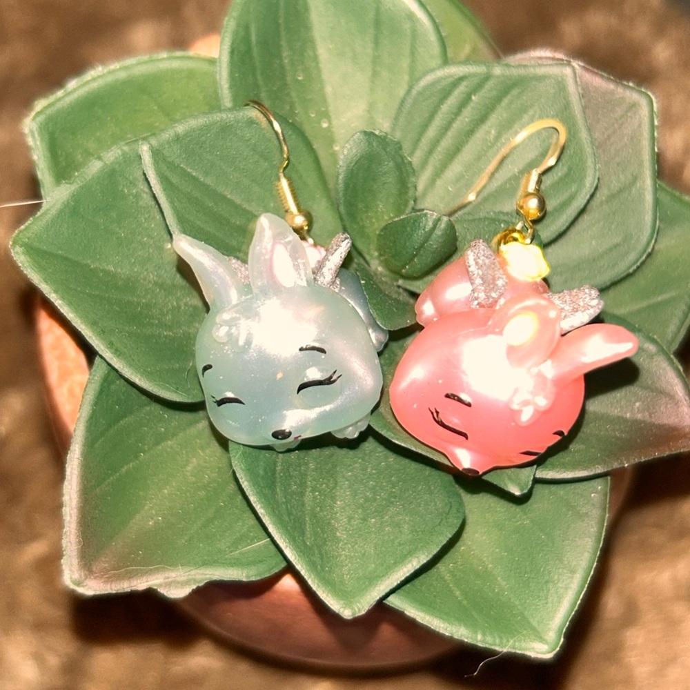 Cute Blue and Pink Animal Earrings
